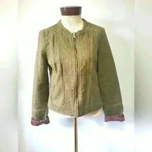 HEI HEI ANTHROPOLOGIE moss green quilted riding jacket. Size  small